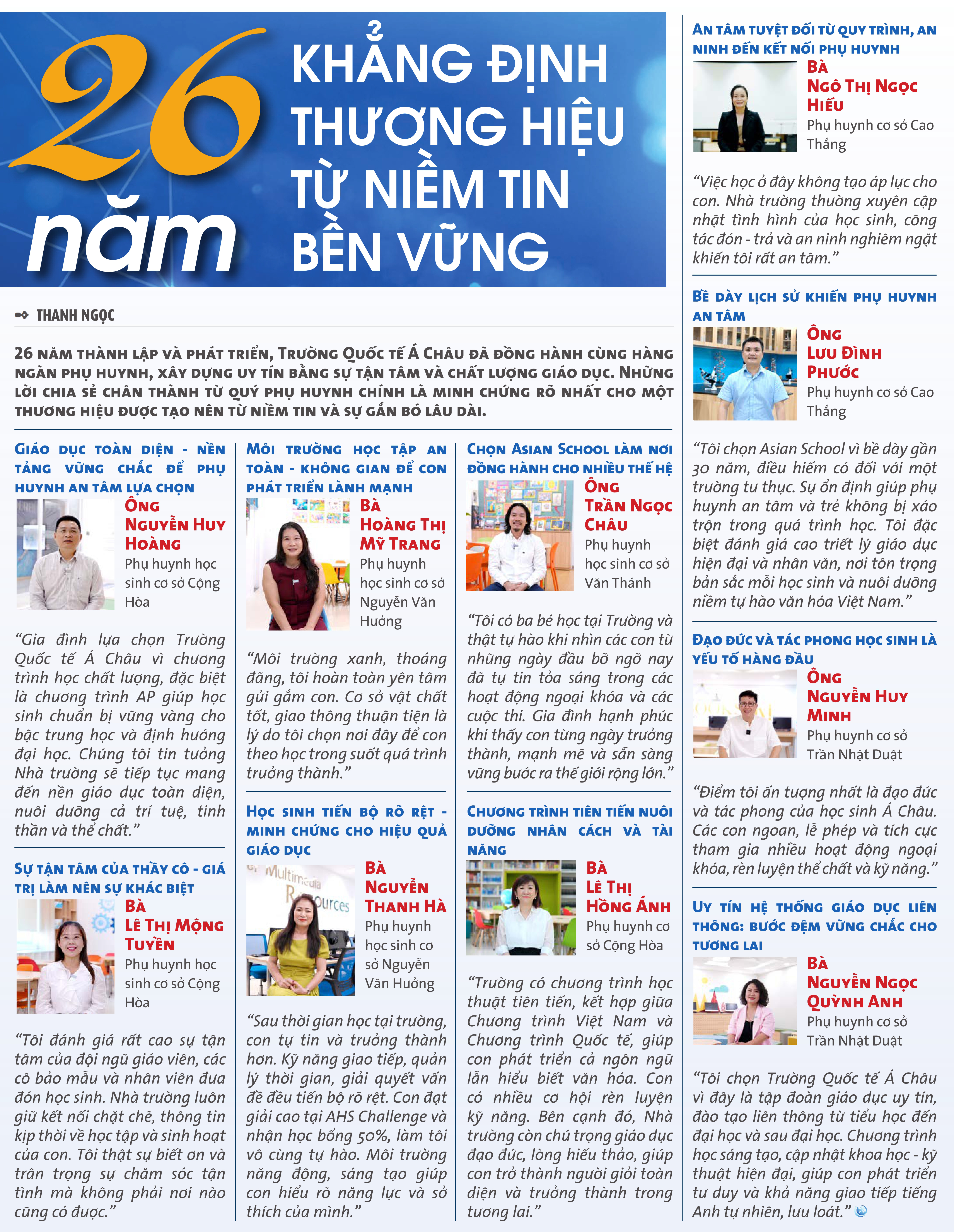 26 năm khẳng định thương hiệu từ niềm tin bền vững